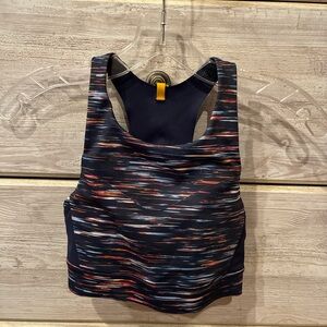 Multicolor Patterned Athletic Tank Top